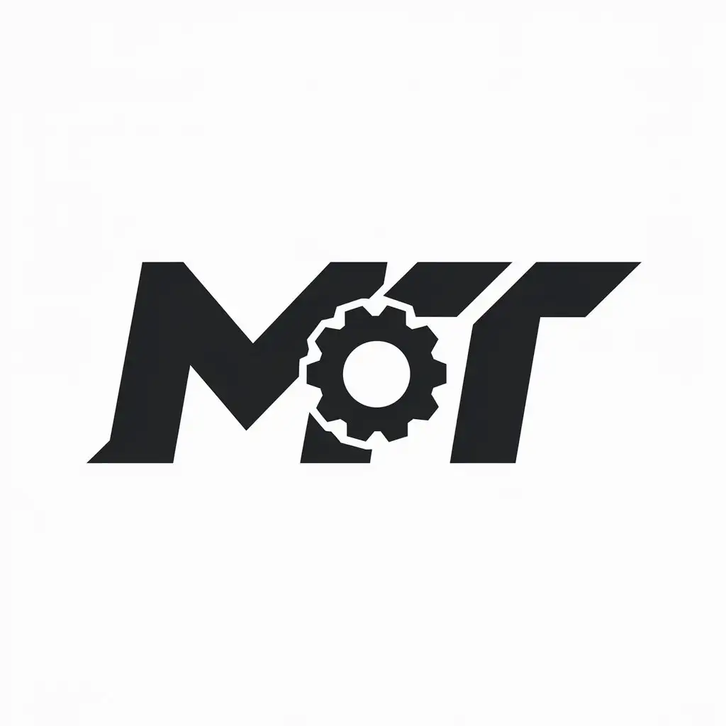 a logo design,with the text "MT", main symbol:gear,Moderate,be used in Others industry,clear background