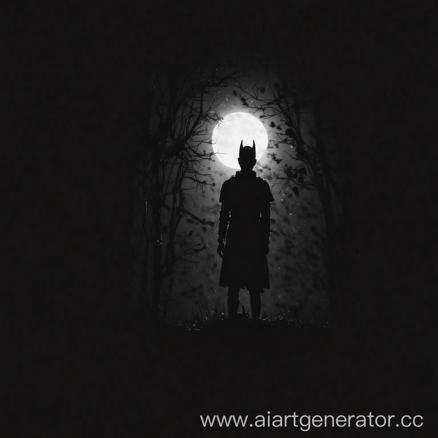 Lonely-Figure-Silhouetted-Against-the-Dark-Night-Sky