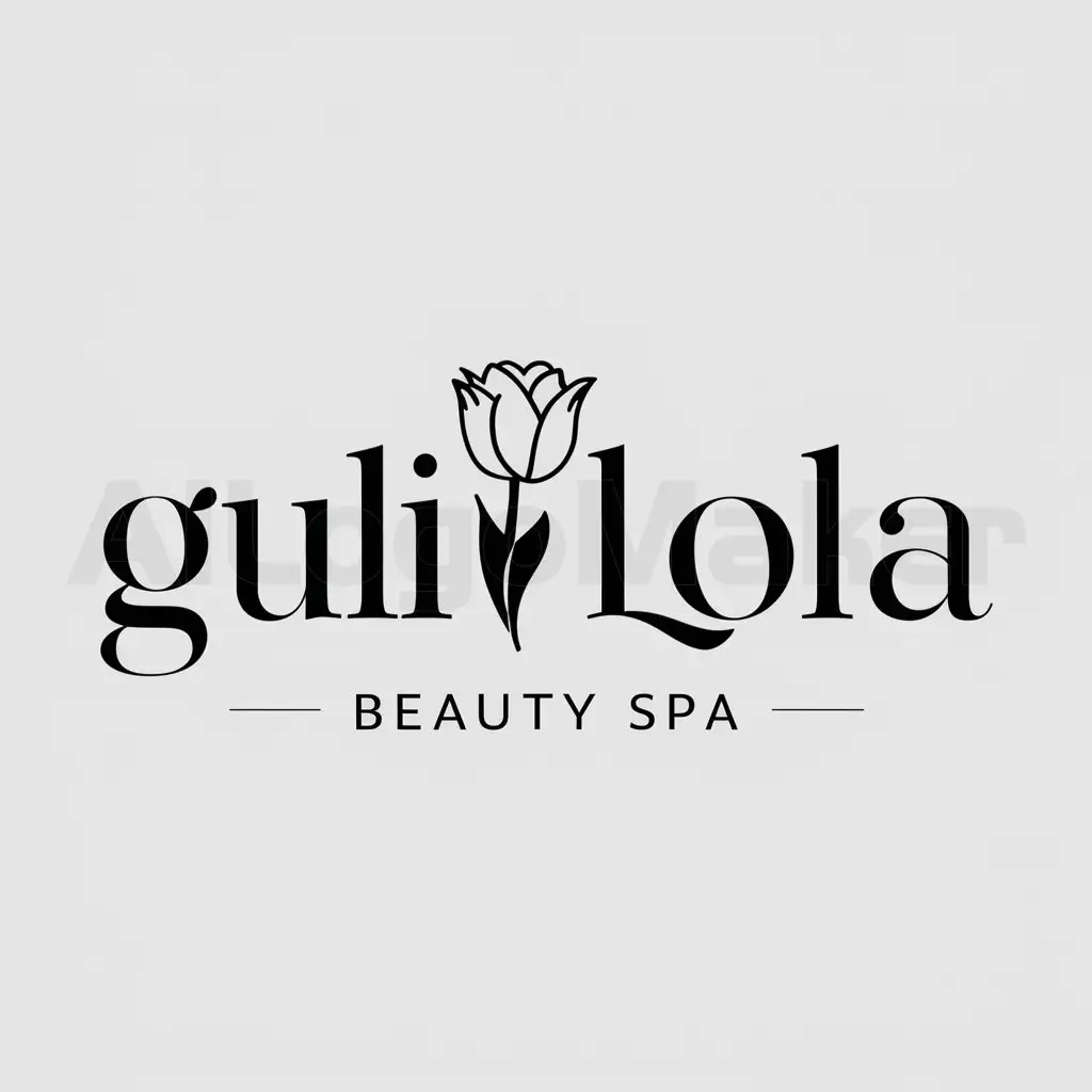 LOGO-Design-for-Guli-Lola-Elegant-Tulip-Symbol-for-Beauty-Spa-Branding