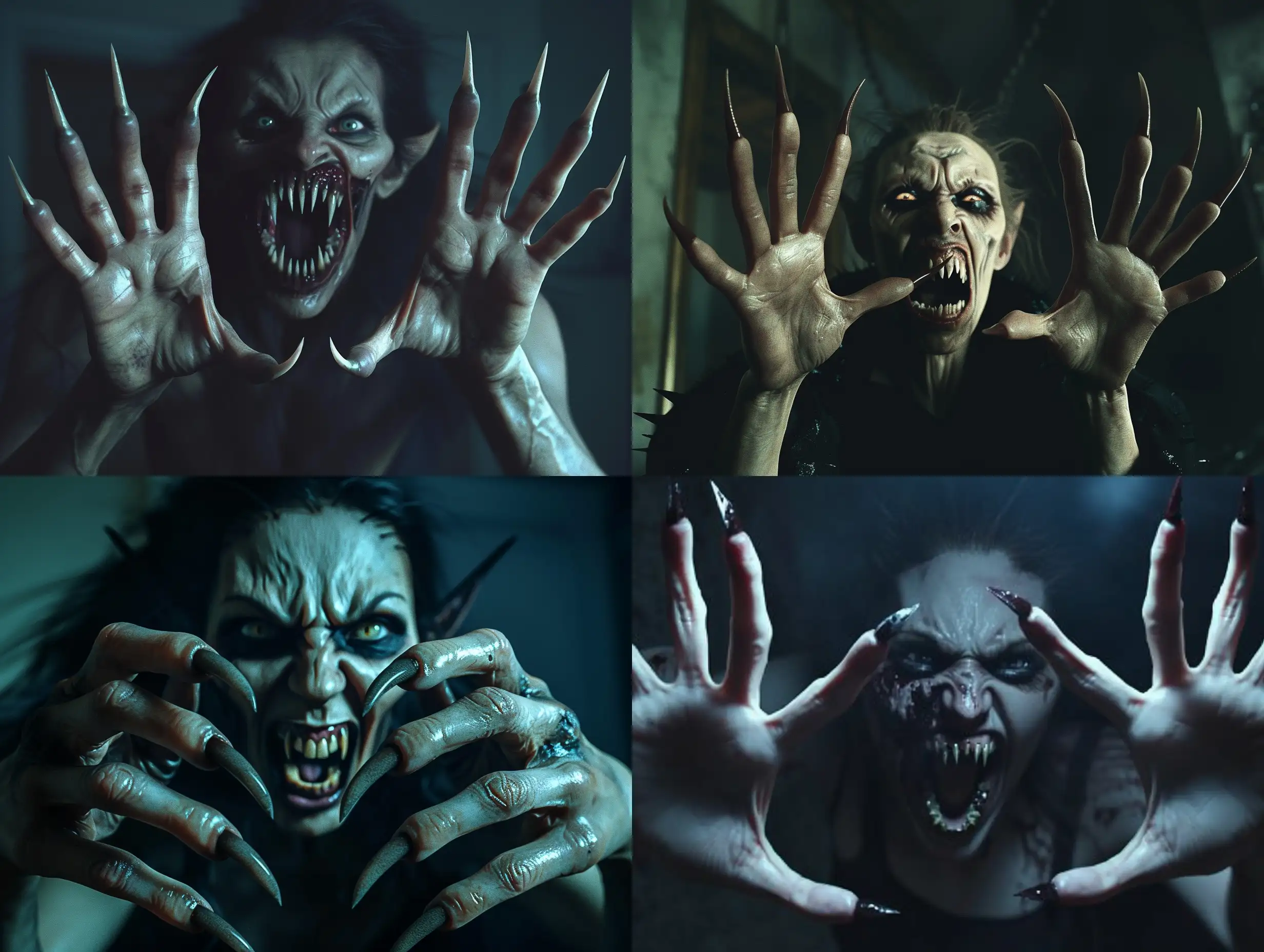 Terrifying-Vampire-Woman-Emerges-from-Darkness-with-Long-Fingernails