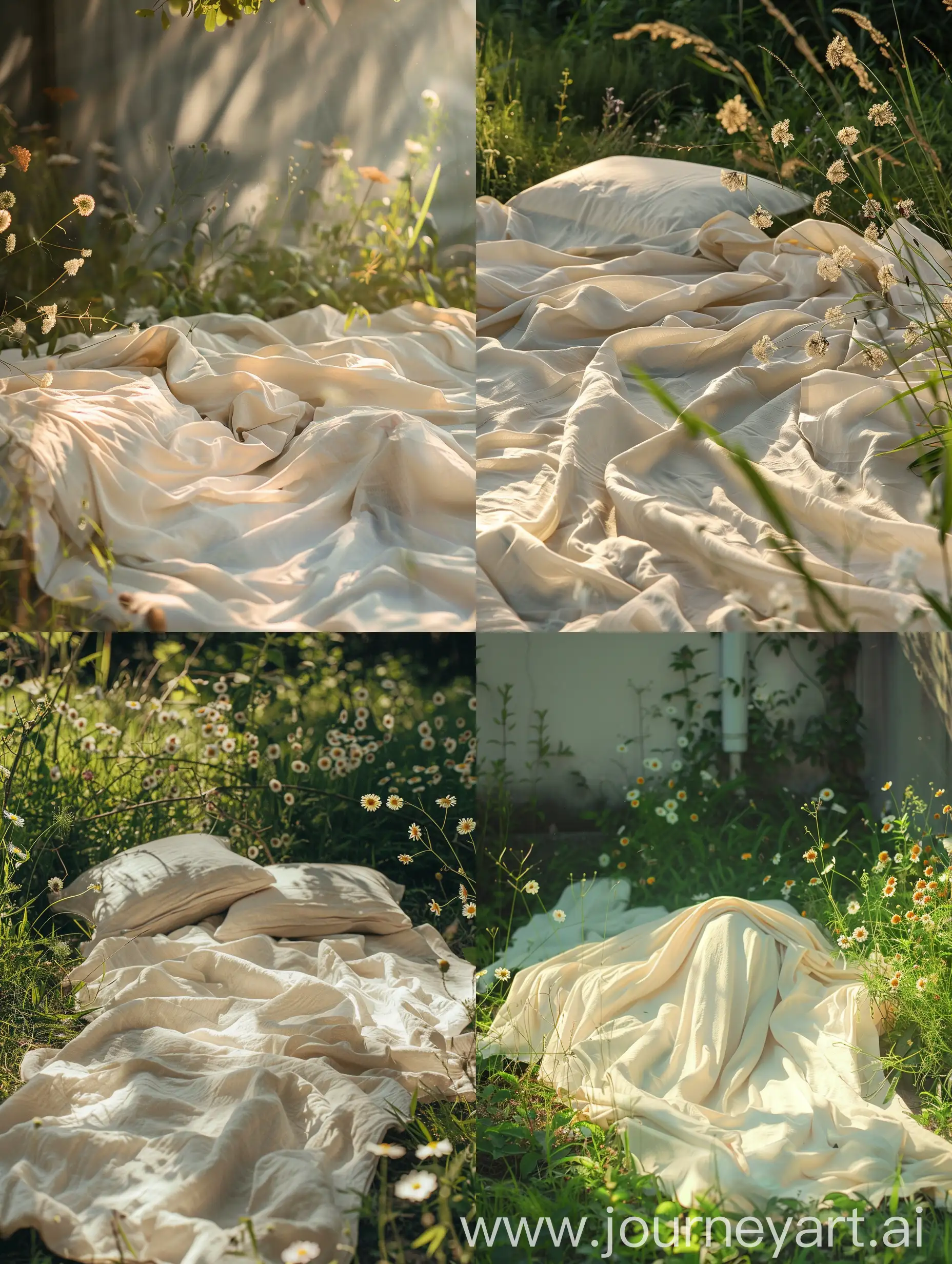 Freshly-Cleaned-Bed-Sheets-Drying-Under-Sunlight