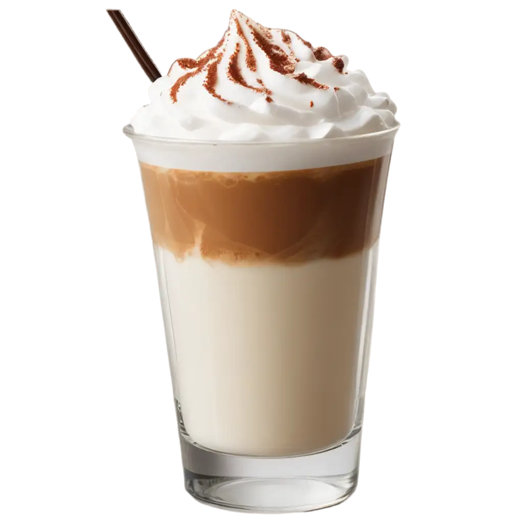 Glass of coffee with whipped cream & topping