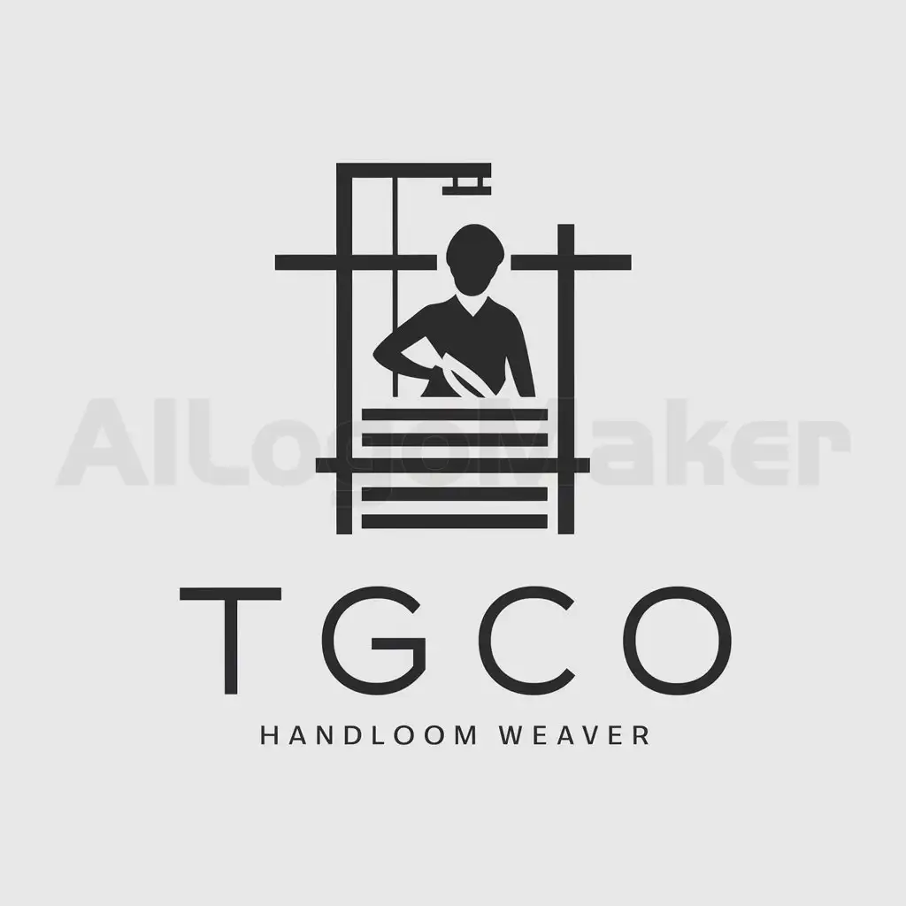 a logo design,with the text "TGCO", main symbol:Handloom Weaver,Moderate,clear background
