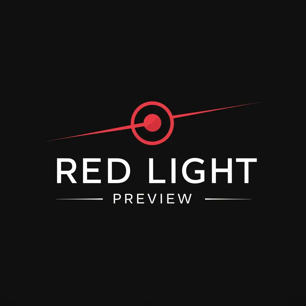 a logo design,with the text "red light preview", main symbol:laser light red light preview,Minimalistic,be used in Others industry,clear background