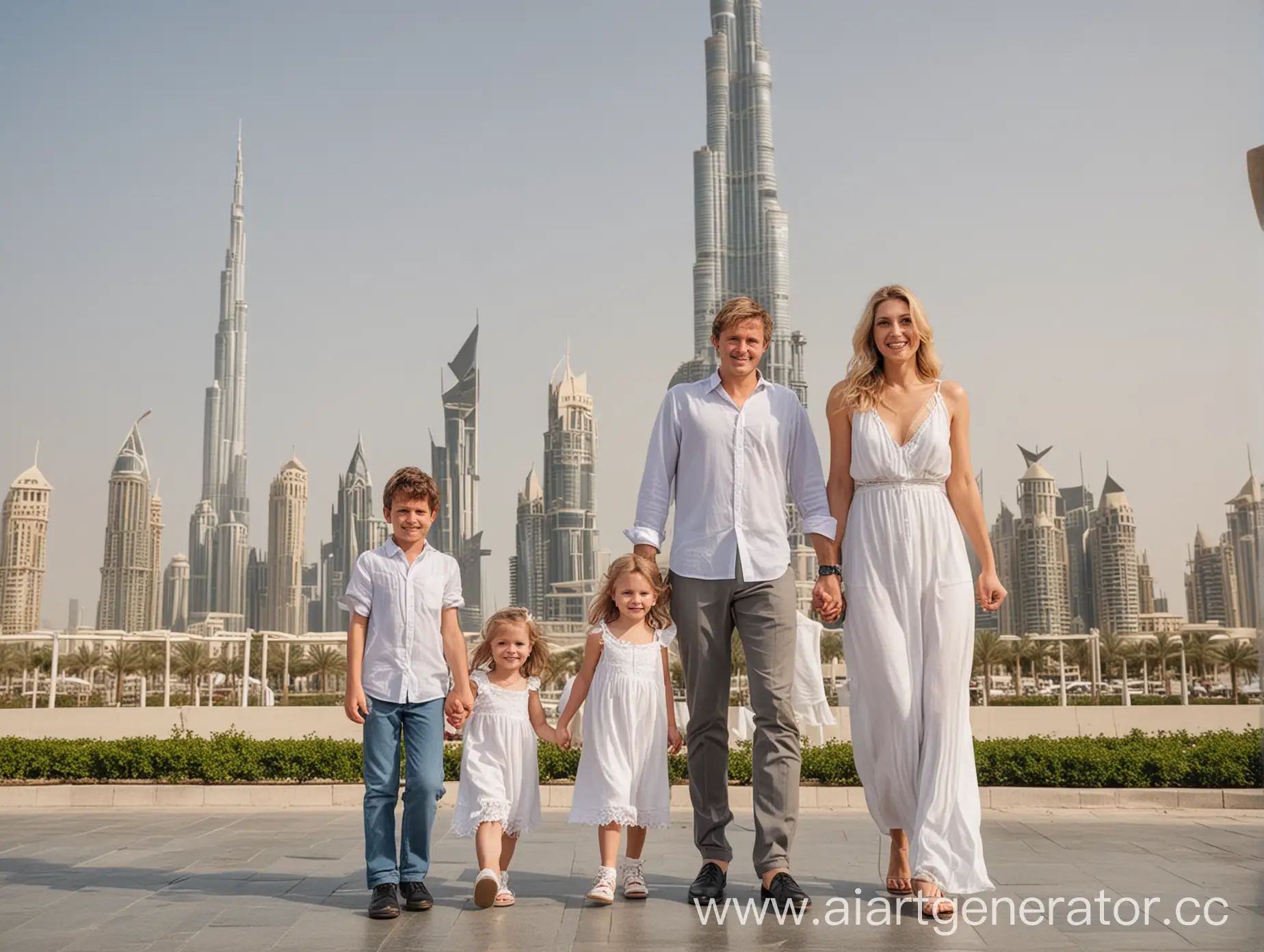 Joyful-European-Family-Enjoying-Dubais-Burj-Khalifa-Vista