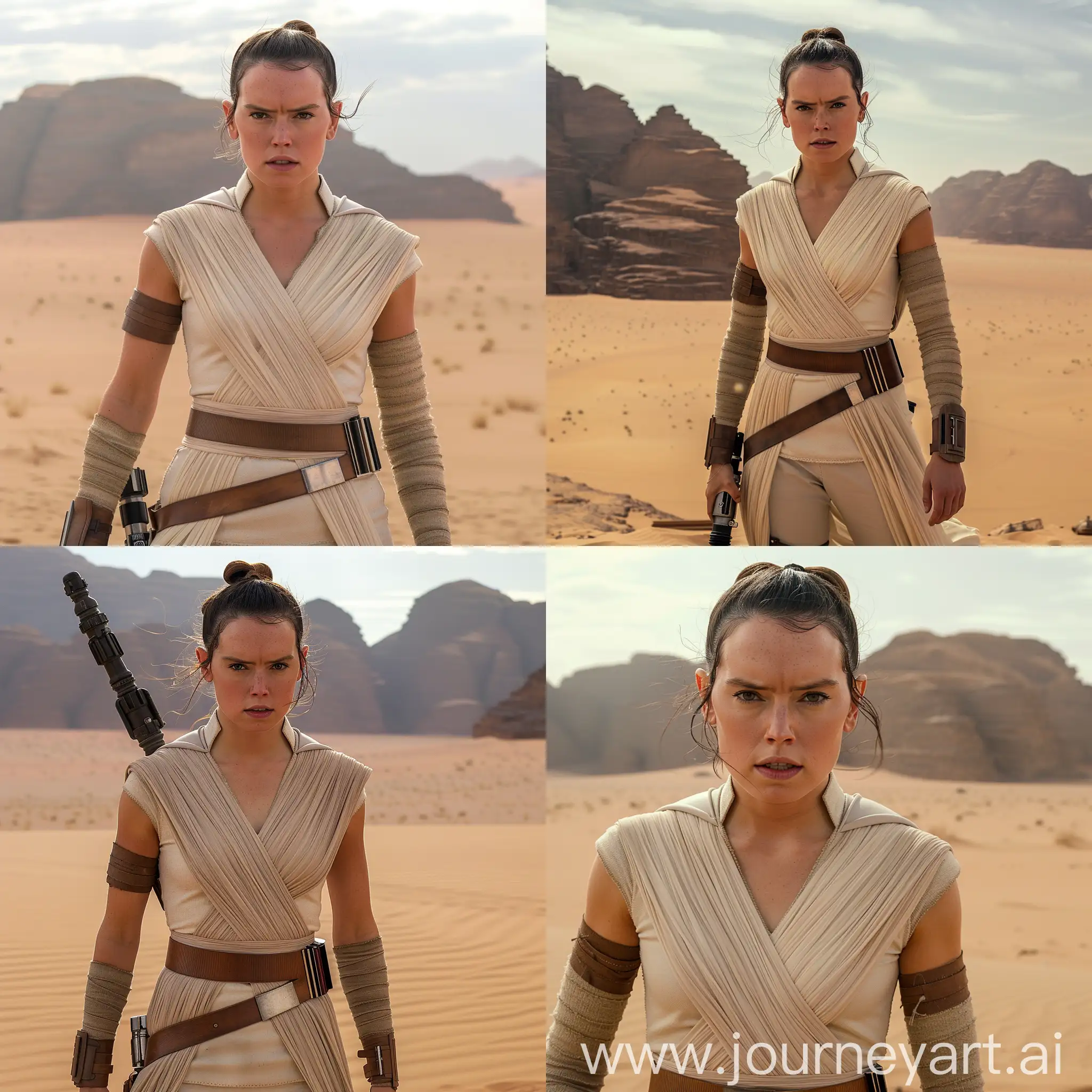 Rey Skywalker in desert, 8 K resolution