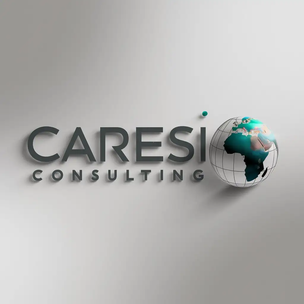 a logo design,with the text 'CARESI CONSULTING', main symbol:Globe showing Africa and Caribbean,Moderate,clear background
