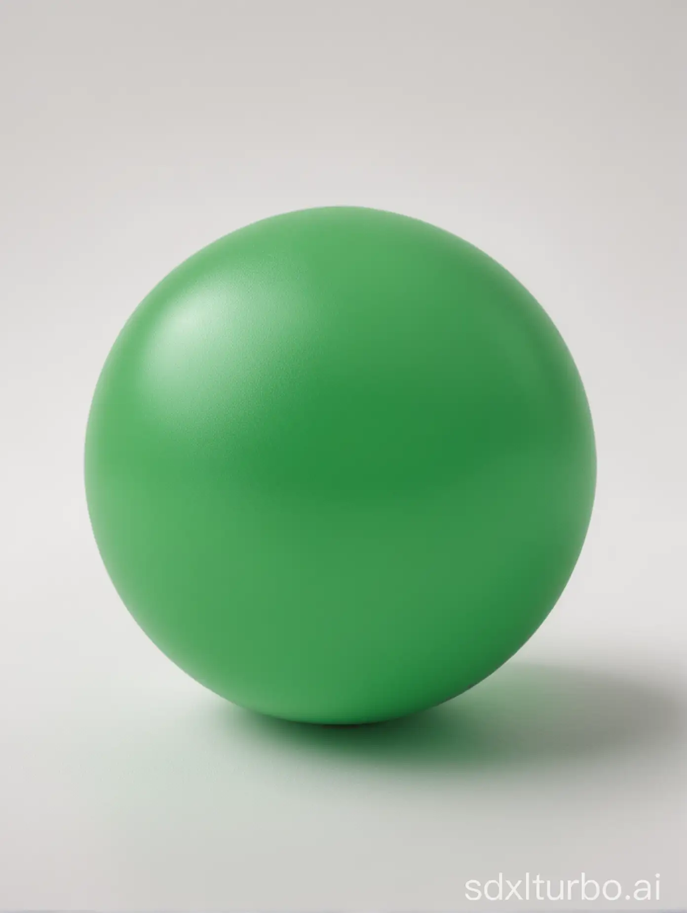 绿色圆球，塑料光滑质感，白色背景