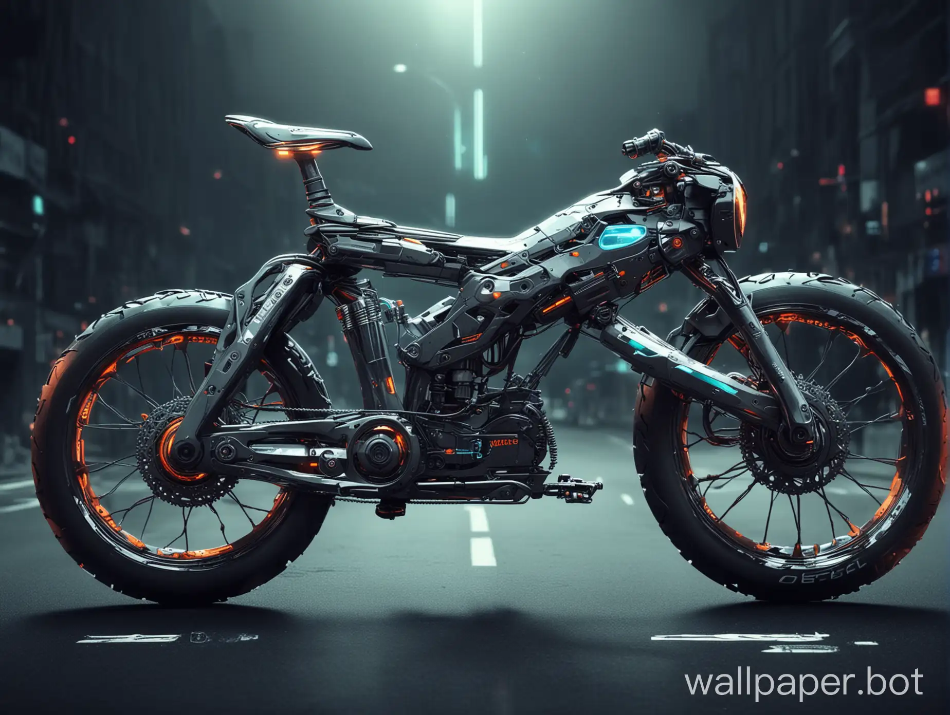 Futuristic-Bicycle-Wallpaper-SciFi-Bikes-Racing-Through-Neon-Cityscape