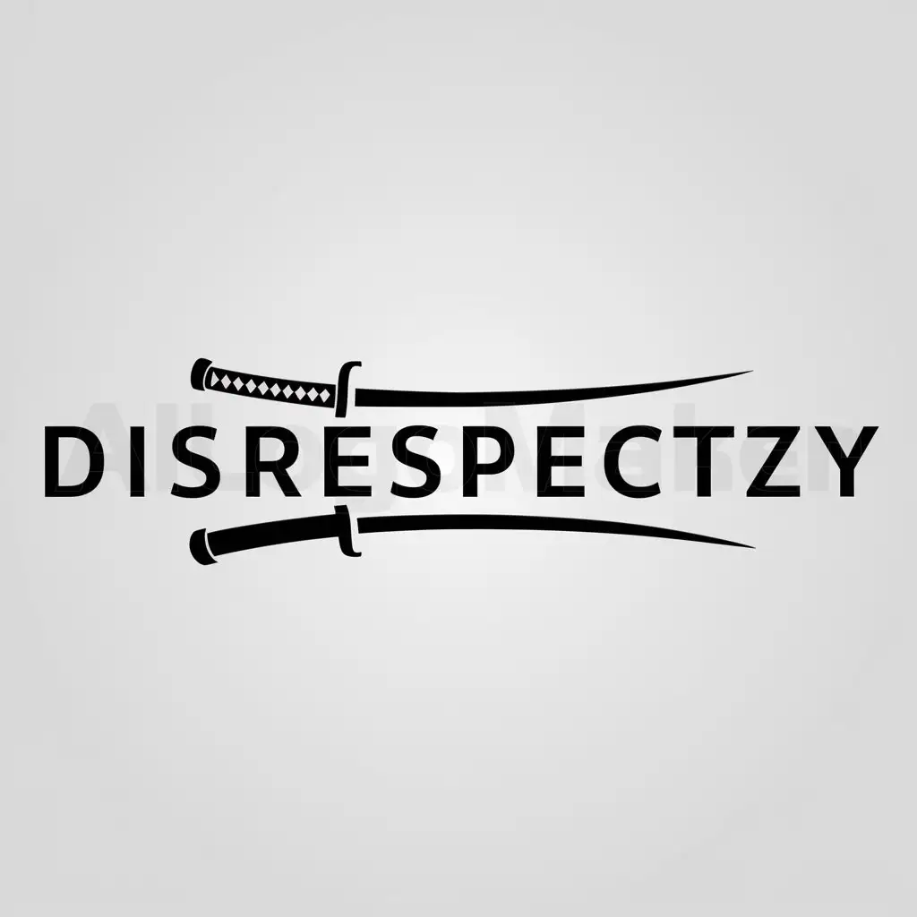 a logo design,with the text "name of logo DisrespecTzy", main symbol:main symbol of my logo *katana*,Moderate,be used in Others industry,clear background
