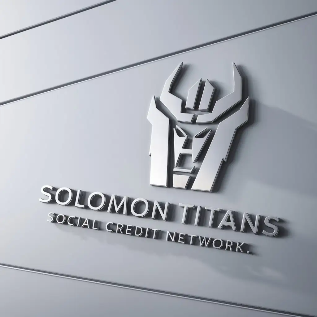 a logo design,with the text 'Solomon Titans Social Credit Network', main symbol:Baphomet,Minimalistic,be used in Entertainment industry,clear background