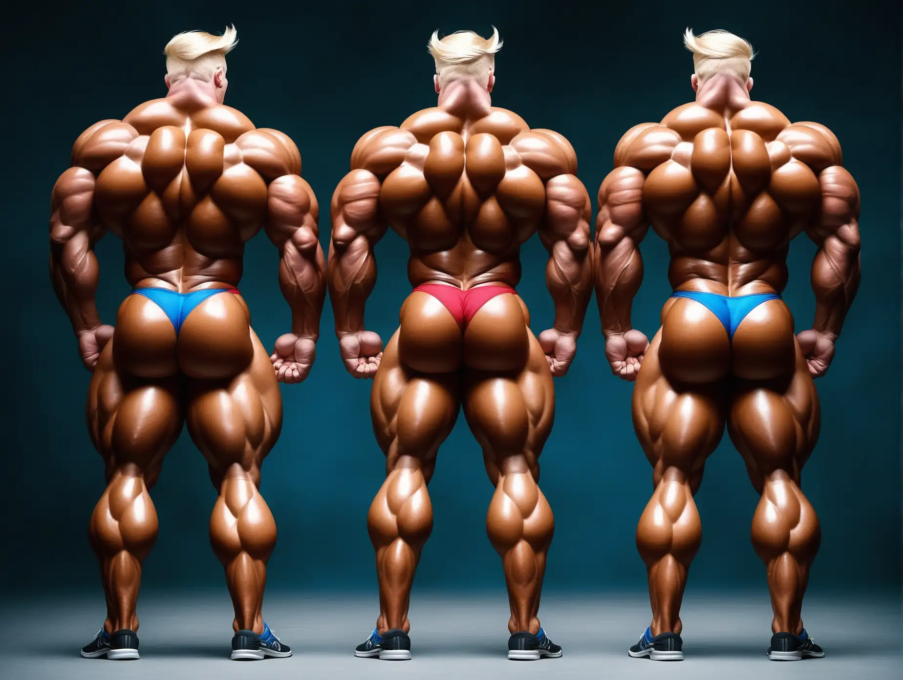 Fantasy Bodybuilders with Oversized Muscles Flexing