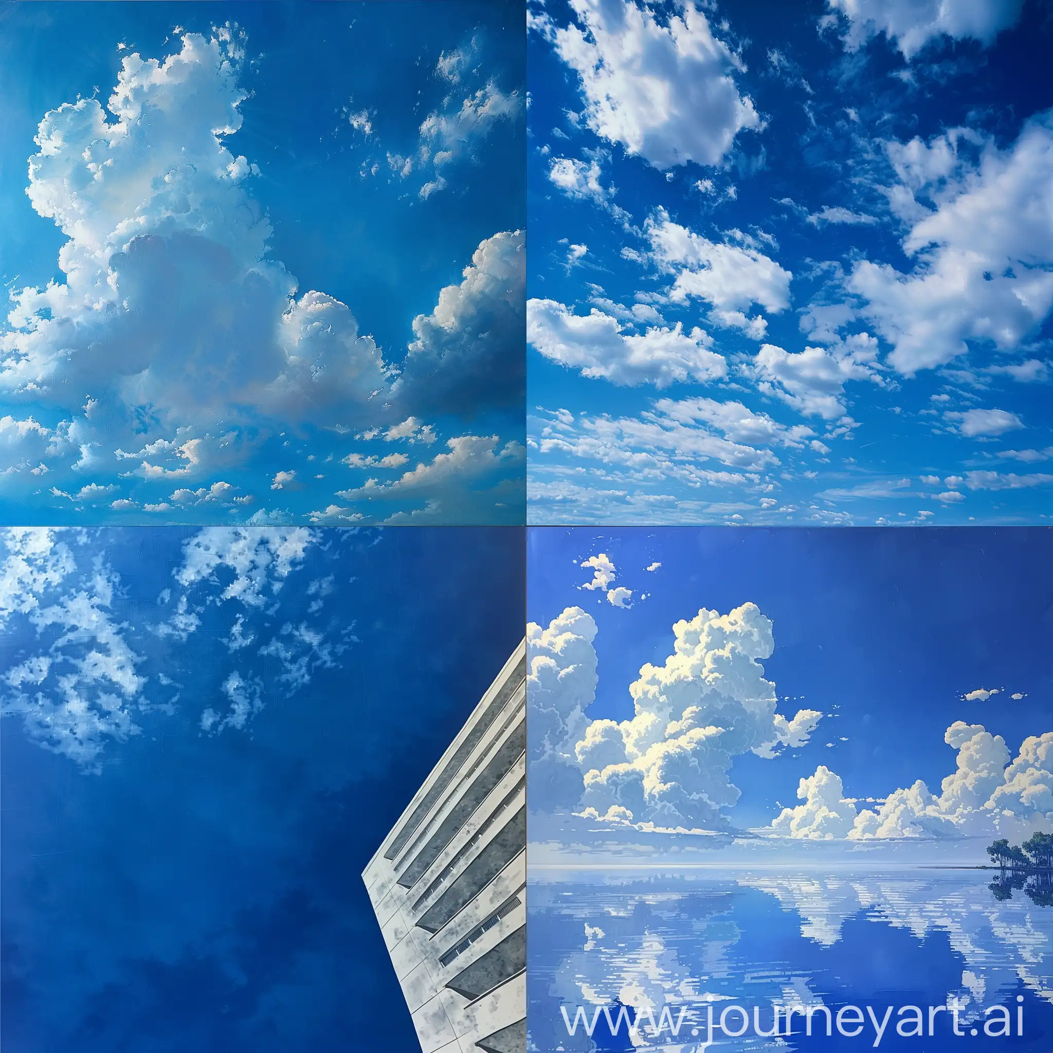 Vibrant-Blue-Sky-with-Clouds-and-Sunlight