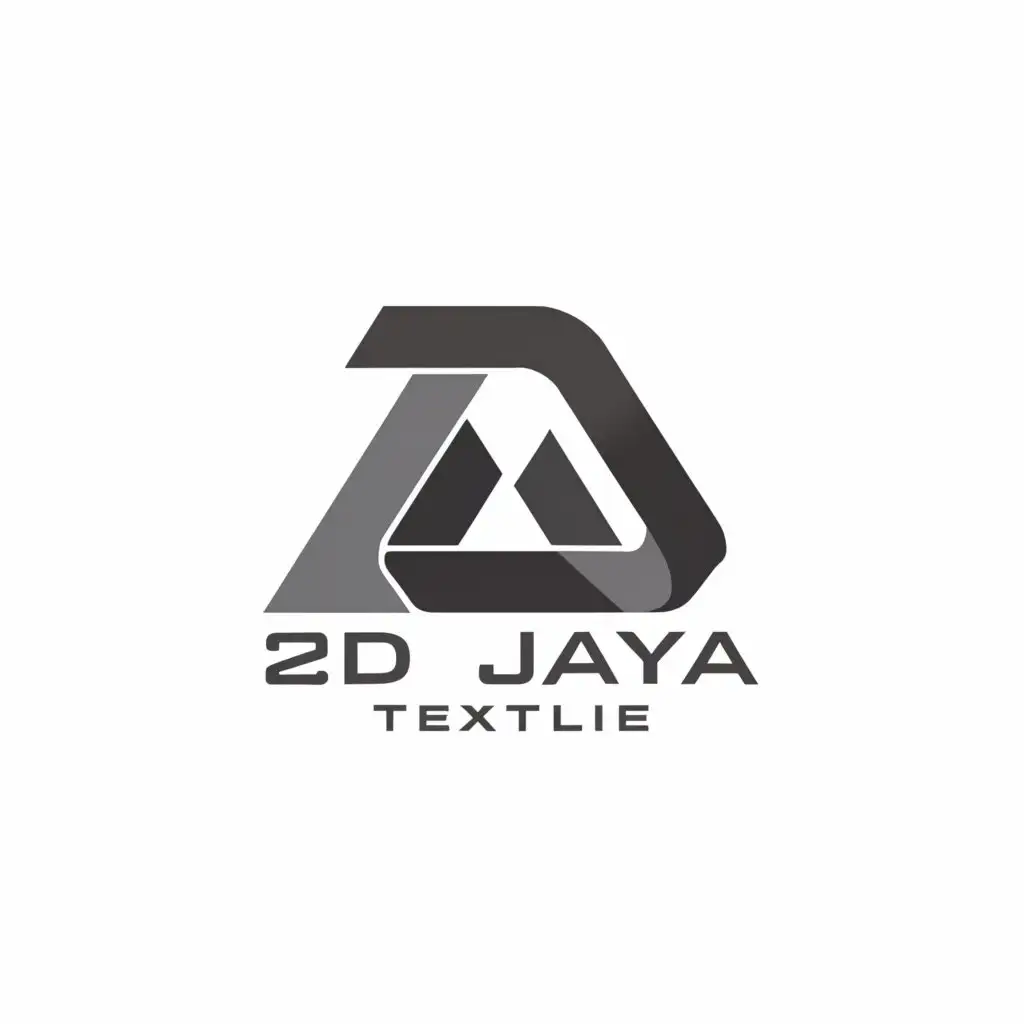 a logo design,with the text "2D Jaya Textile", main symbol:2D,Moderate,clear background