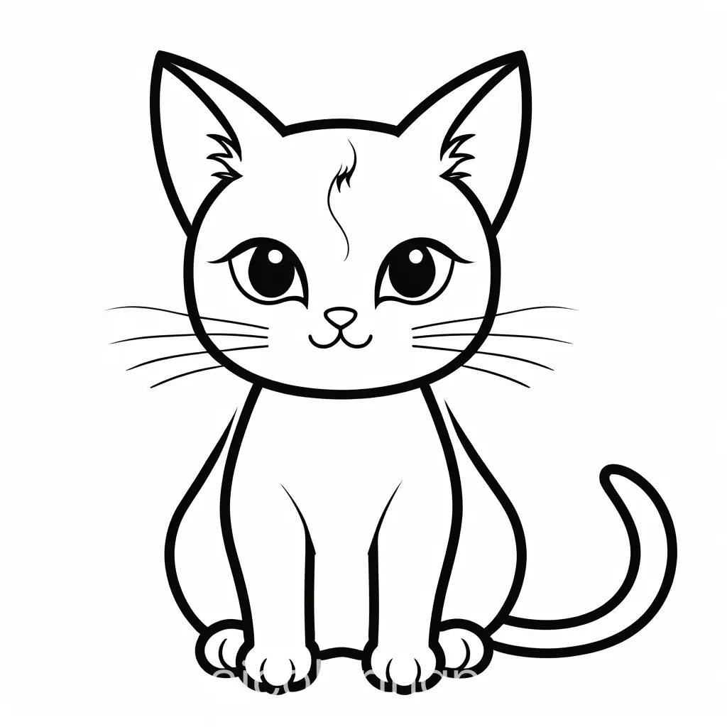 Adorable-Cat-Coloring-Page-Cute-Pose-for-Kids