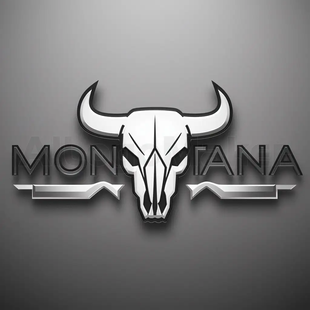 a logo design,with the text "Montana", main symbol:toro skull/bull's head,Minimalistic,clear background