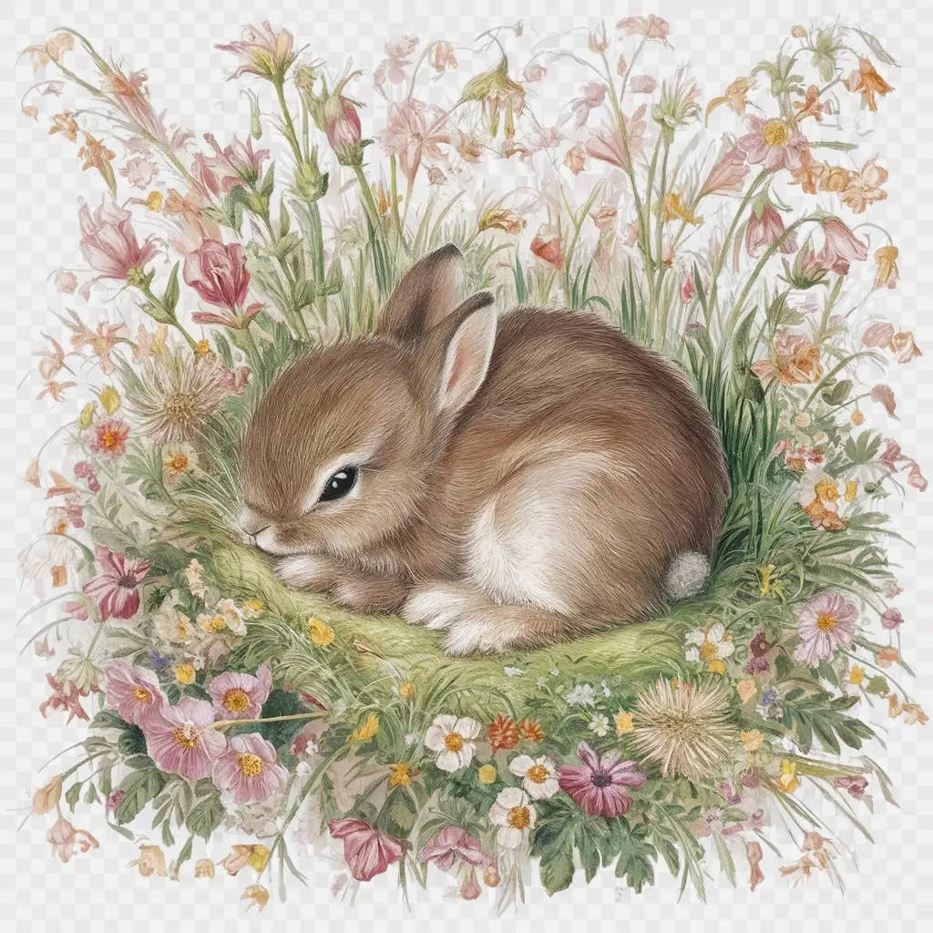Tranquil Bunny Rabbit Amidst Wildflowers