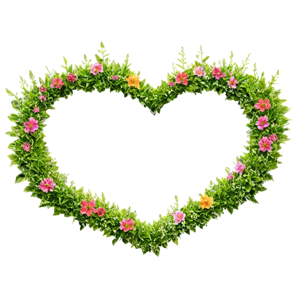 Captivating-HeartShaped-Garden-with-Blooming-Flowers-PNG-Image-for-Vibrant-Online-Presence