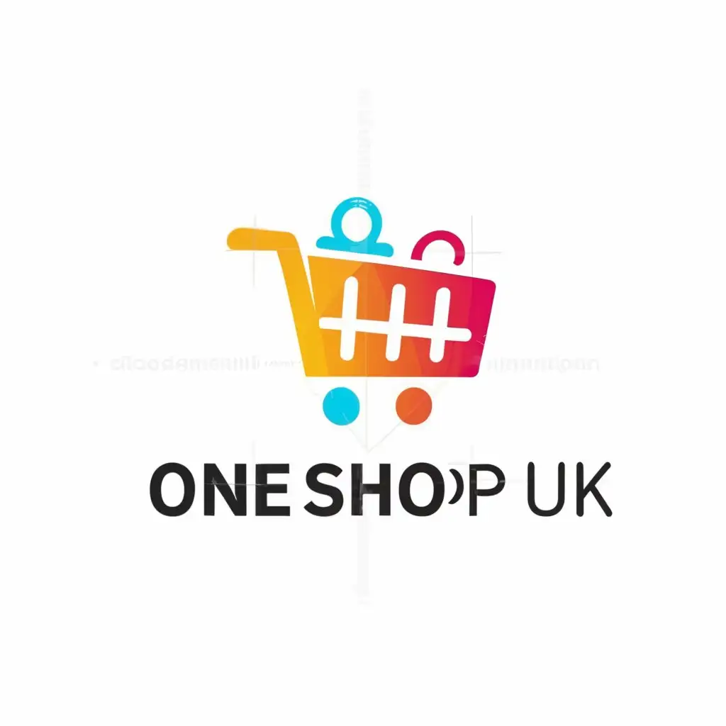 a logo design,with the text "ONESHOPUK", main symbol:Shopping cart,Moderate,be used in Retail industry,clear background