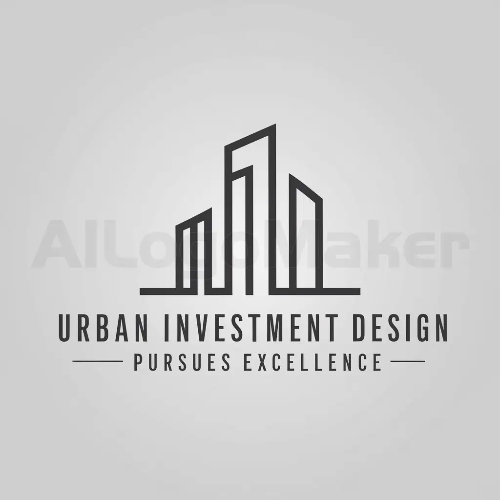 a logo design,with the text " Urban investment design pursues excellence", main symbol:building,Minimalistic,clear background