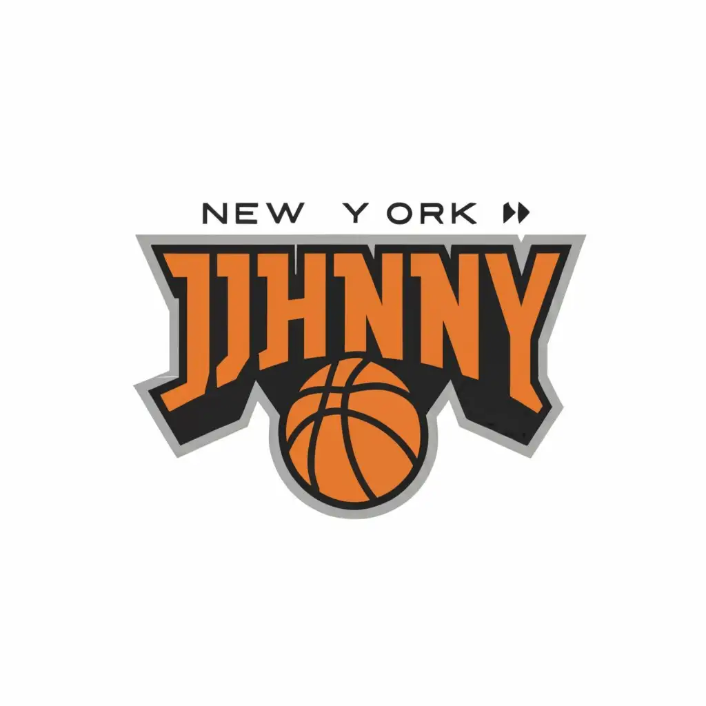 a logo design, with the text "JOHNNY", main symbol: New York Knicks City Logo, Minimalistic, clear background