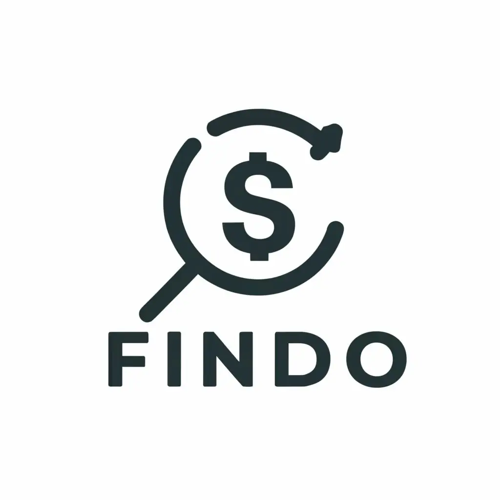 LOGO-Design-For-Findo-Minimalistic-Magnifying-Glass-Over-Money-Symbolizing-Financial-Clarity