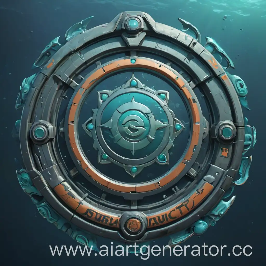 An circle logo with Subnautica, Euro Truck Simulator 2 logos and futuristic design. Many other games included.