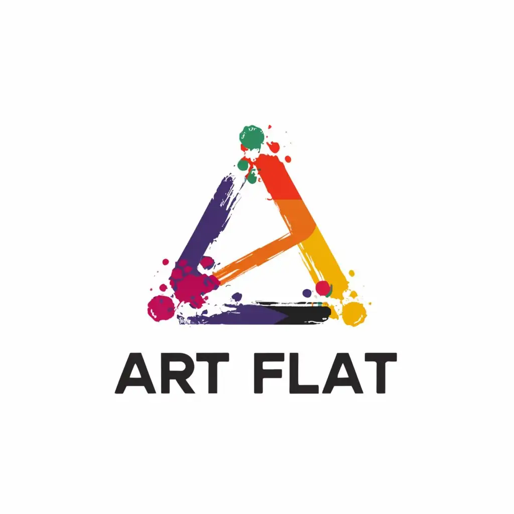 a logo design,with the text "art flat", main symbol:abstraction, oil paints, triangle,Moderate,be used in Nonprofit industry,clear background
