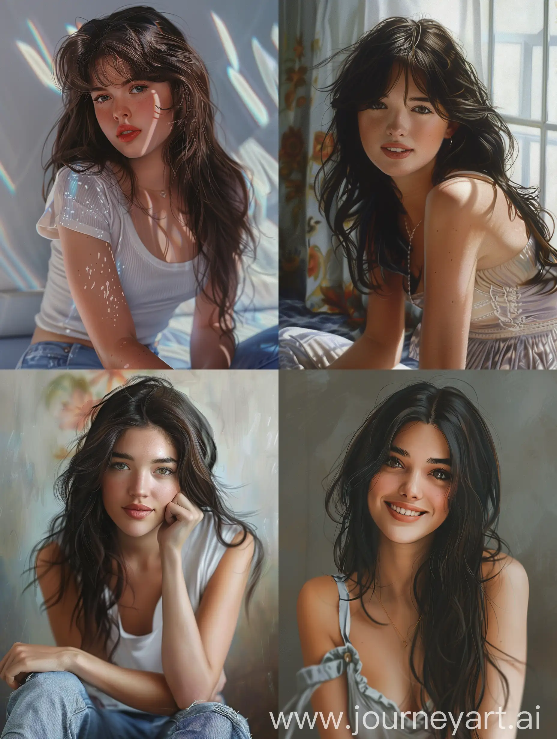 Phoebe Cates  cute,  attractive pose, modern style, hyperrealistic detailed ,  joyful,