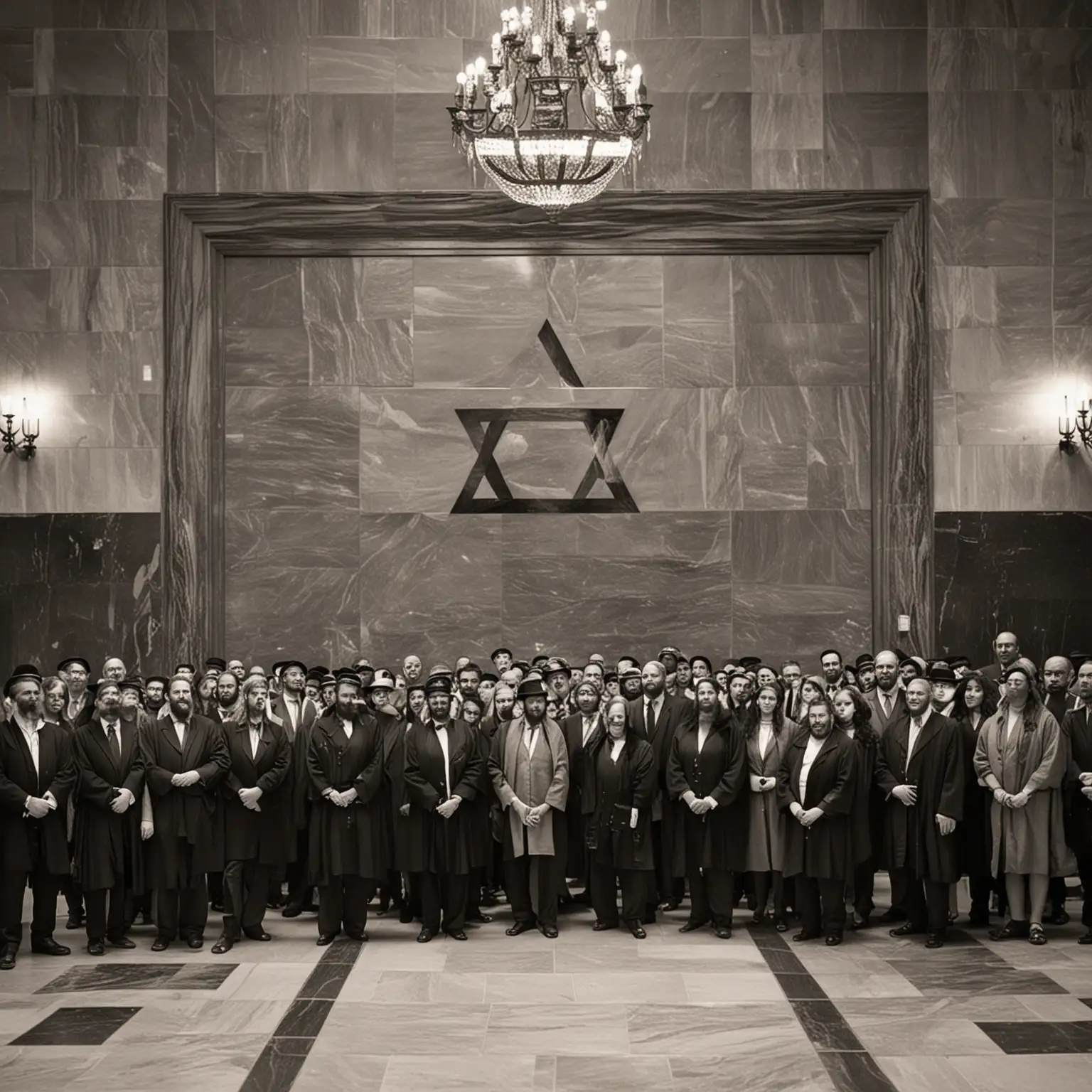 Vibrant Jewish Lobby Gathering Community Unity and Cultural Celebration