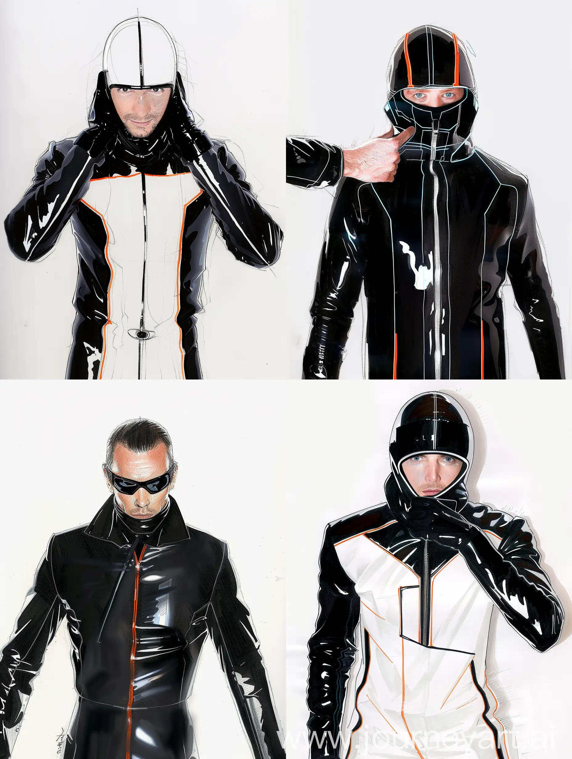Men Fashion Sketch inspired by the film Tron: Legacy
