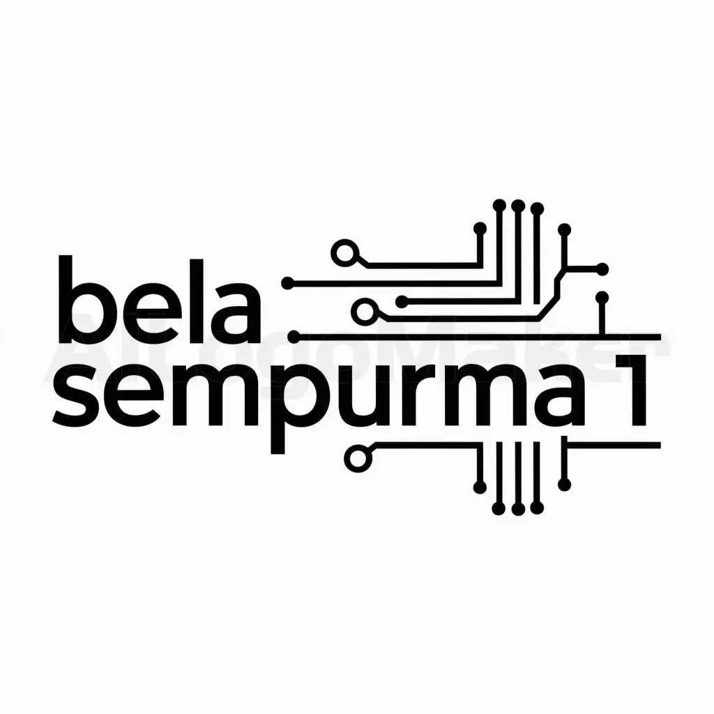 a logo design,with the text "Bela Sempurna 1", main symbol:technology,Moderate,be used in Technology industry,clear background