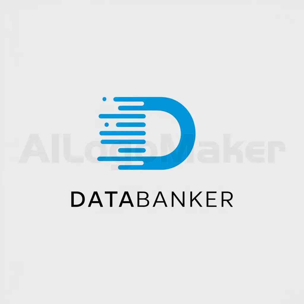 a logo design,with the text "databanker", main symbol:data assets, big data, data, blue, occurrence of data, minimalistic,Minimalistic,be used in Internet industry,clear background