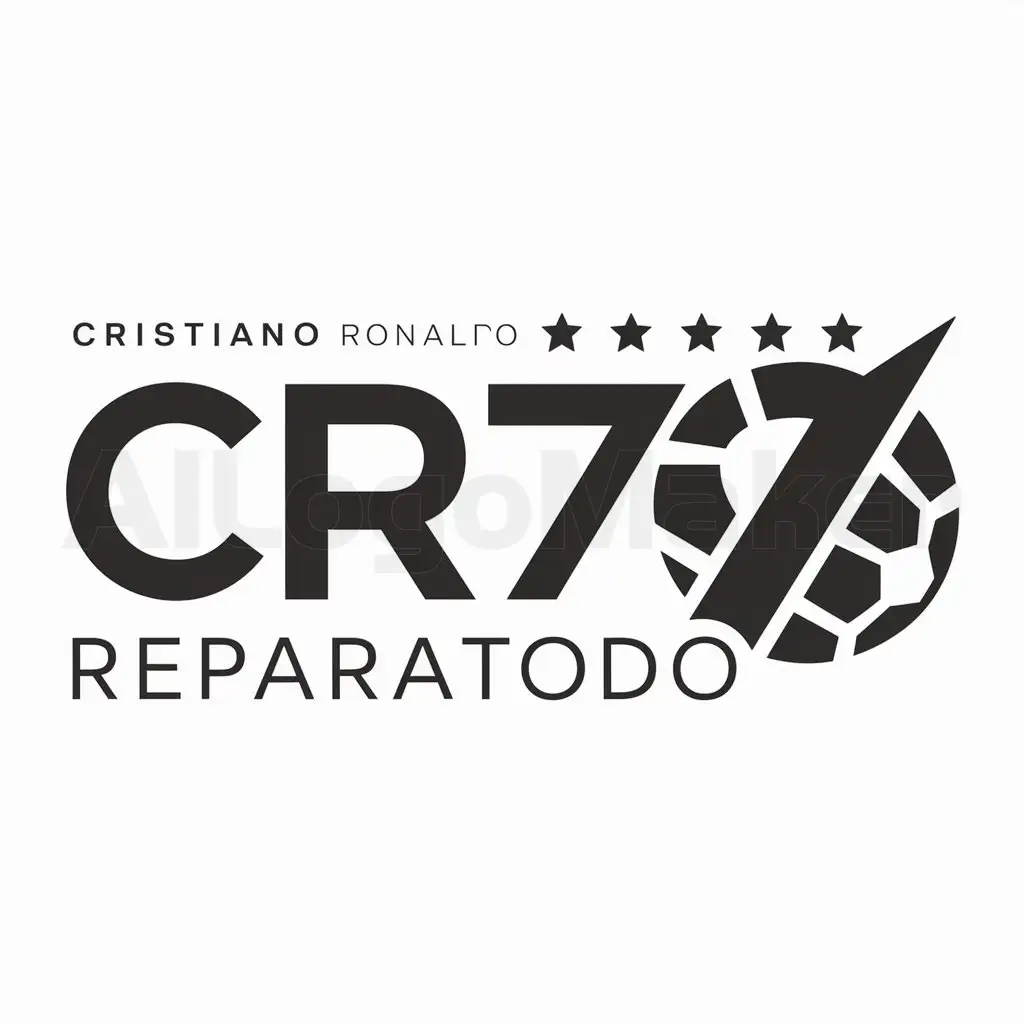 a logo design,with the text "Reparatodo", main symbol:CR7,Moderate,clear background