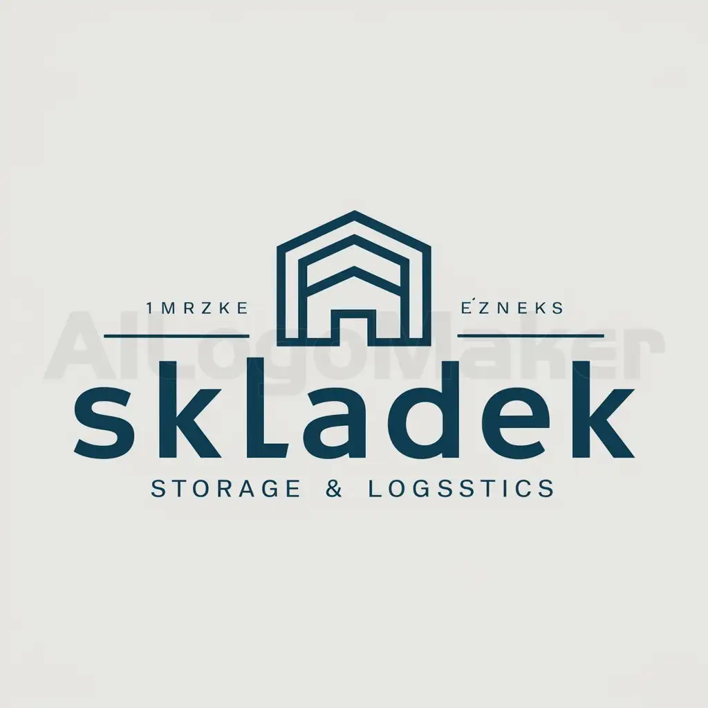 a logo design,with the text "Skladek", main symbol:a warehouse,Moderate,clear background