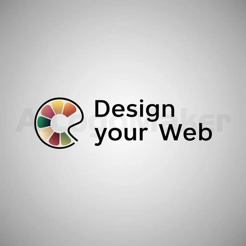 a logo design,with the text "design your web", main symbol:Palette of colors,Minimalistic,be used in Internet industry,clear background