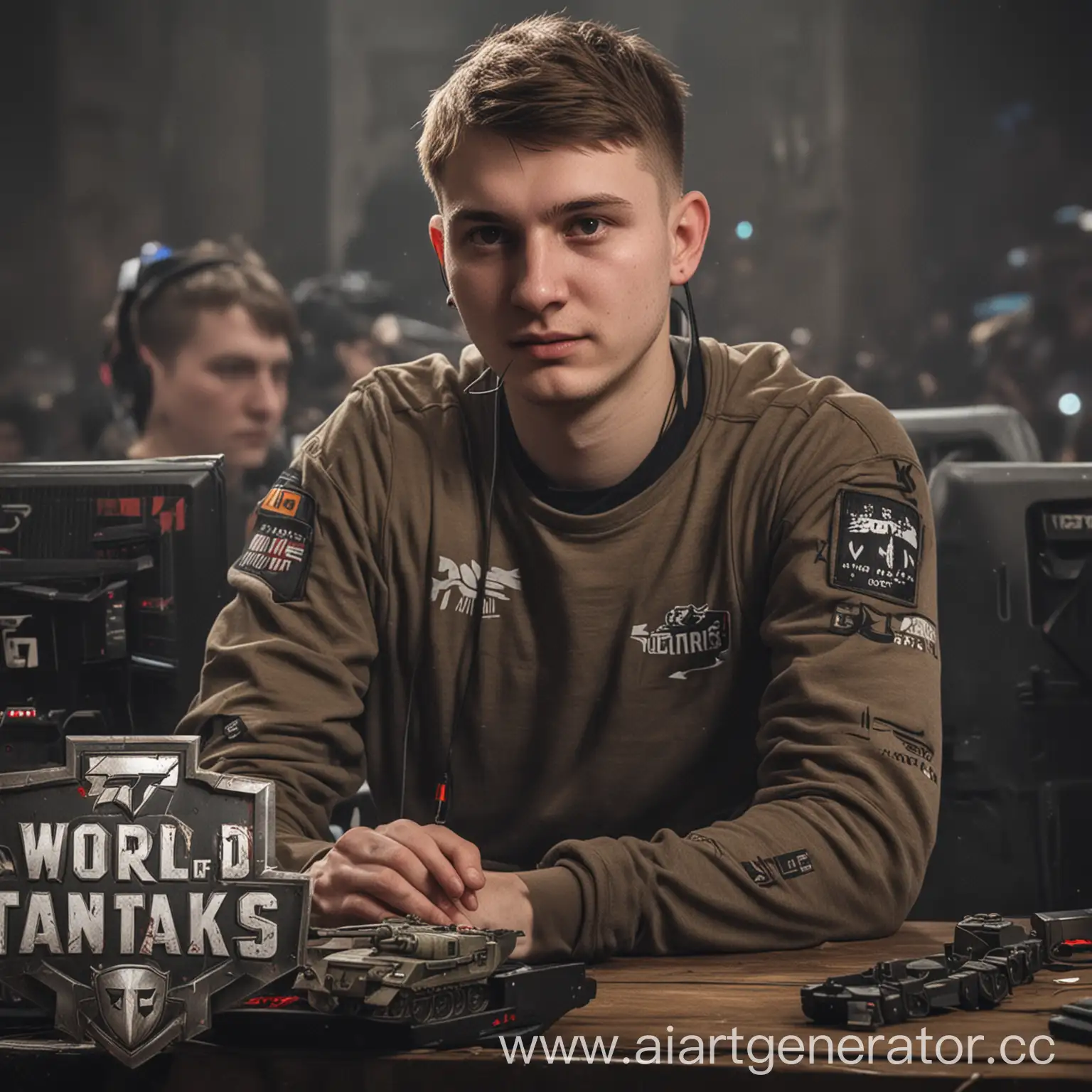 Esports-Player-Competing-at-LAN-Finals-in-World-of-Tanks-Kazan