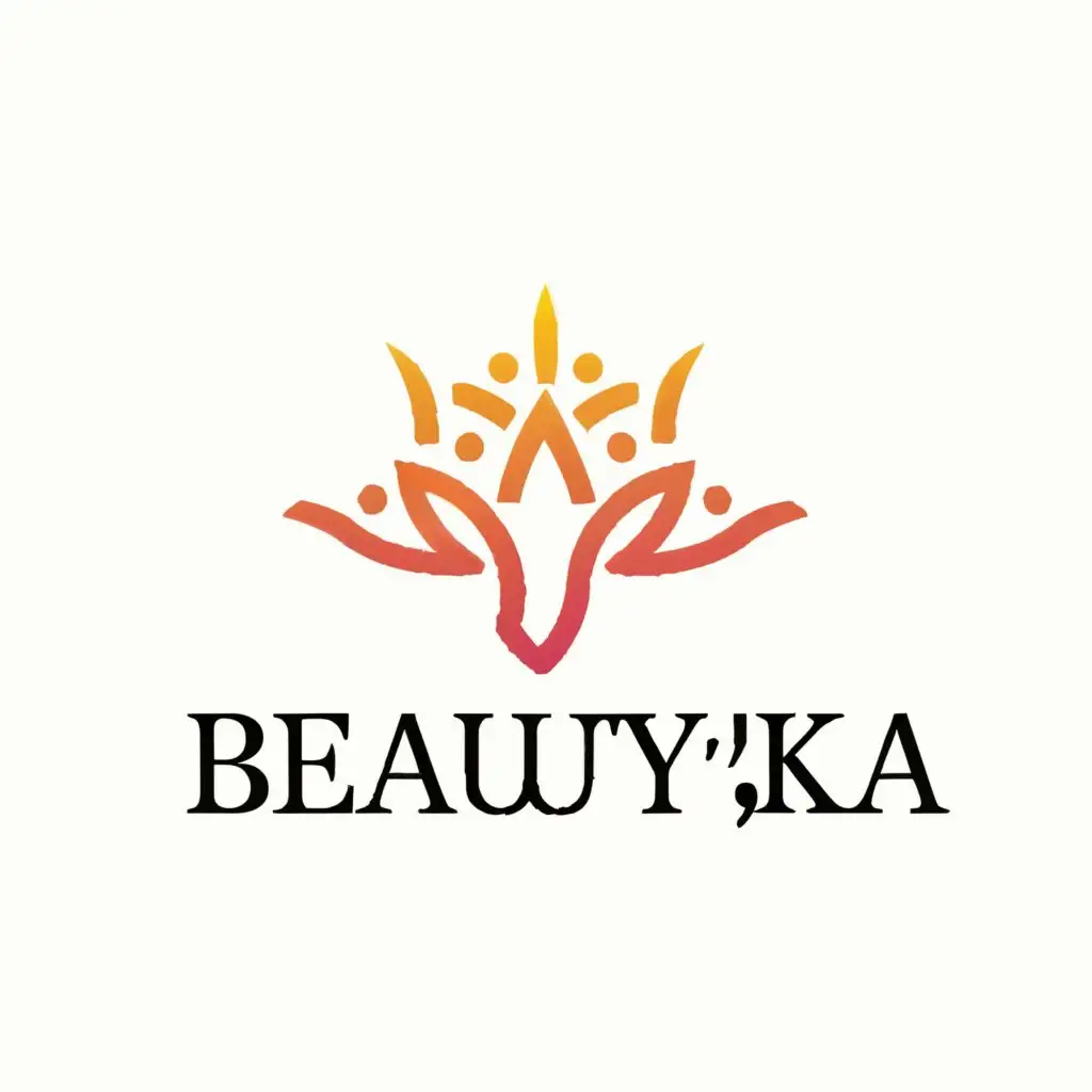 a logo design,with the text "Beauty'Ka", main symbol:Sun,Moderate,be used in Beauty Spa industry,clear background