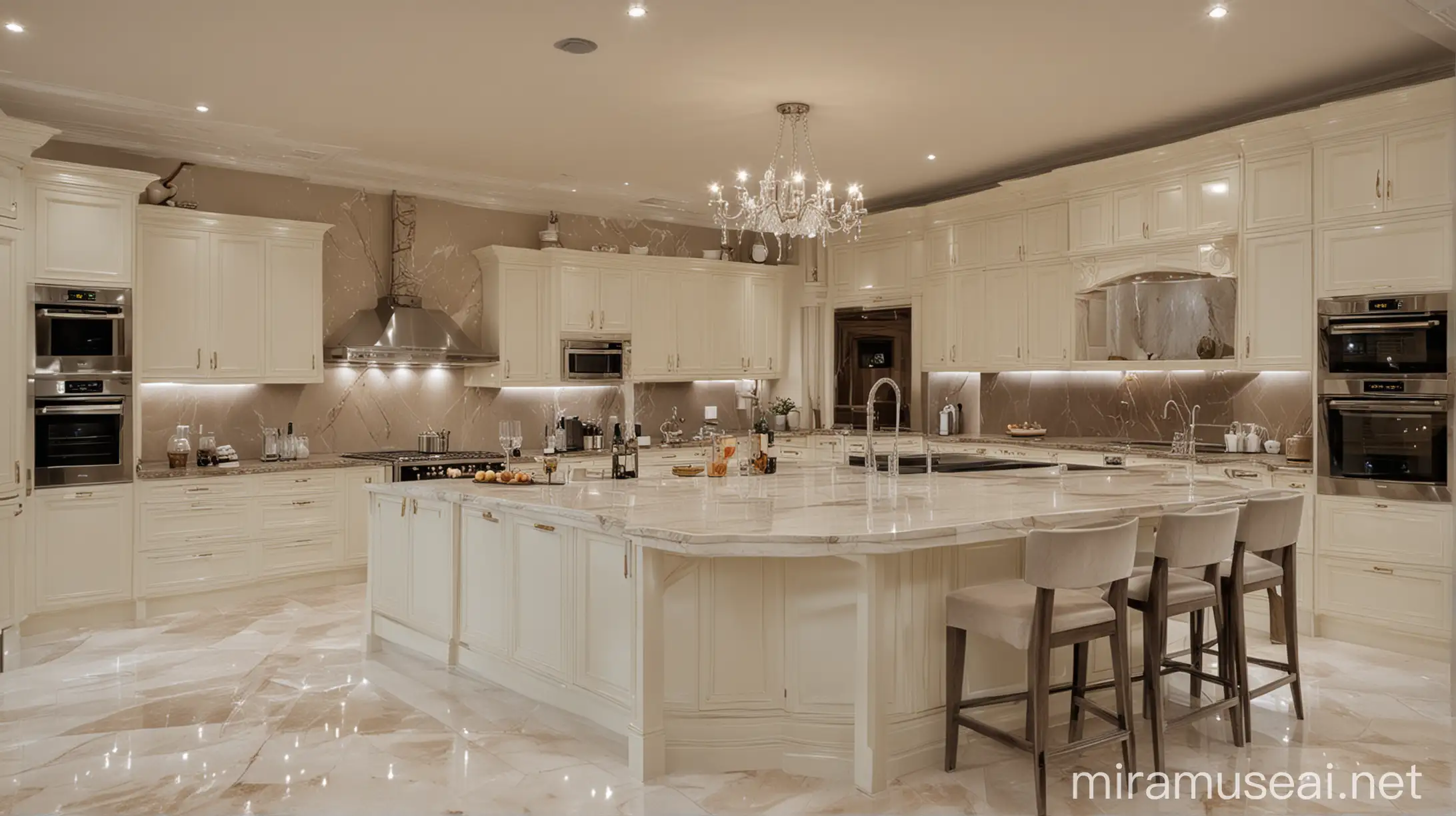 Elegant Luxury Kitchen with Modern Appliances and Chic Dcor