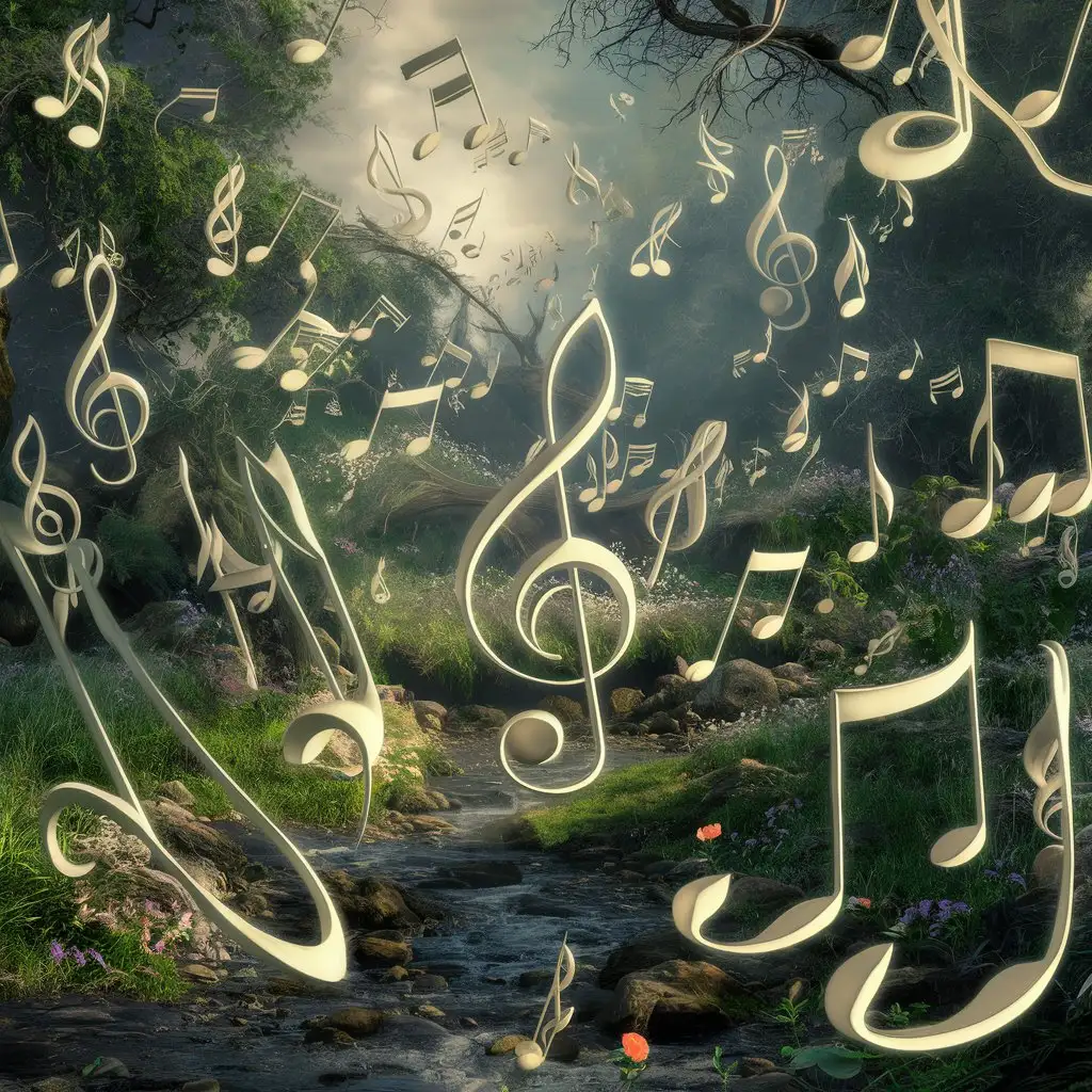 Serenade-of-Nature-Musical-Notes-Floating-in-the-Air