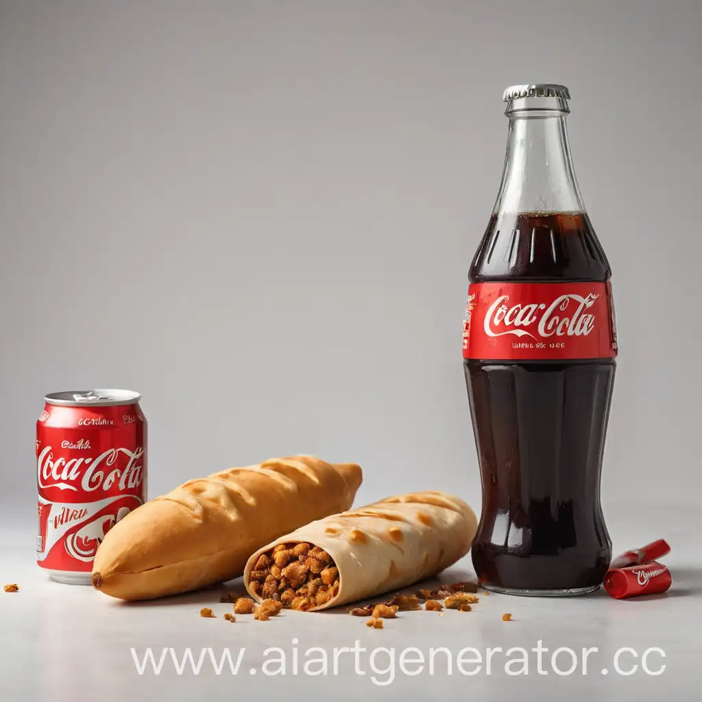 Delicious-Shaurma-Kartoshka-Fri-and-Coca-Cola-on-White-Background
