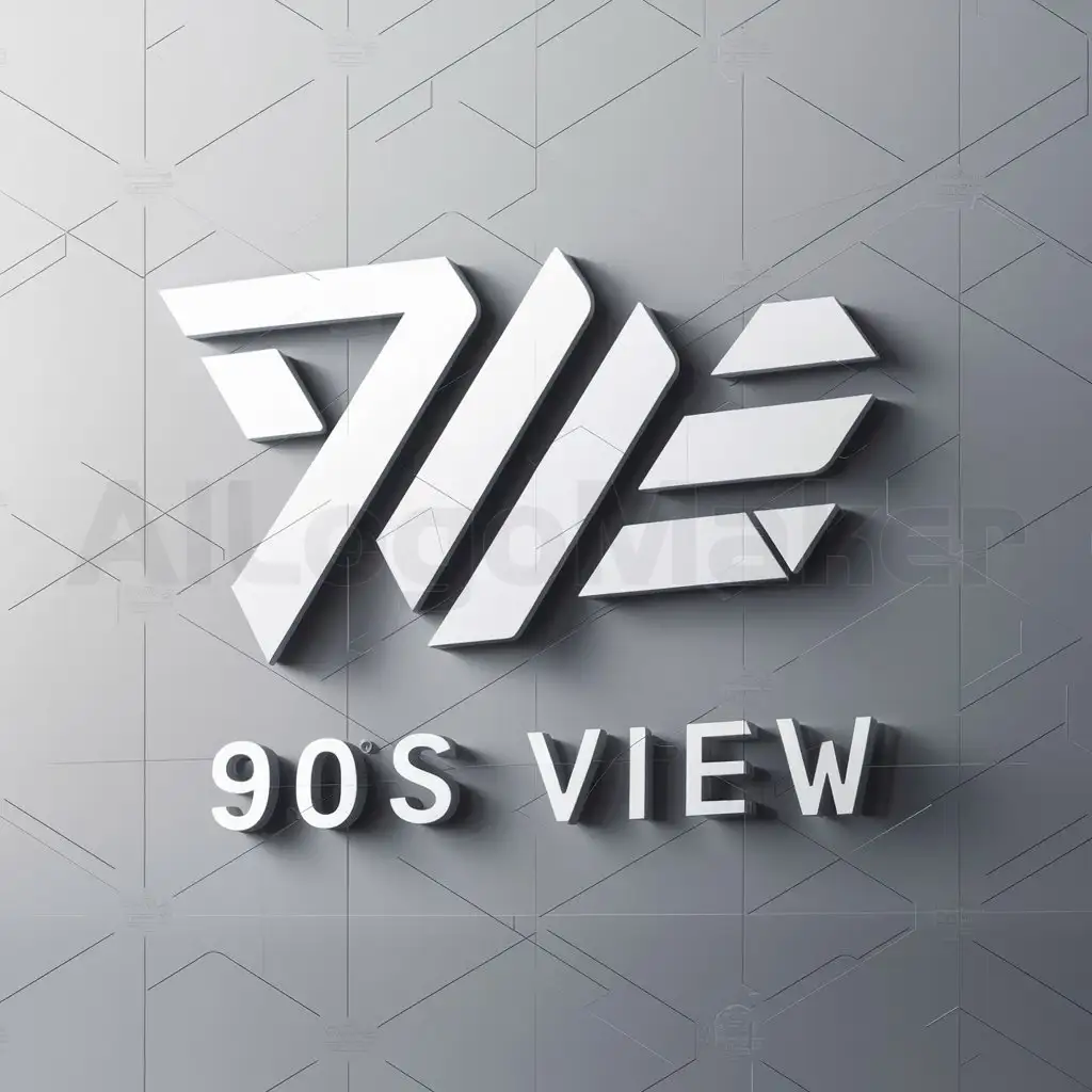 LOGO-Design-For-90s-View-Retro-3D-Text-on-Clear-Background