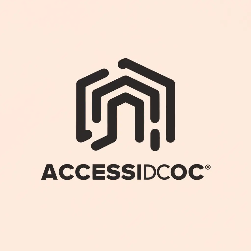 a logo design,with the text "AccessiDoc", main symbol:gateway,Minimalistic,be used in Nonprofit industry,clear background