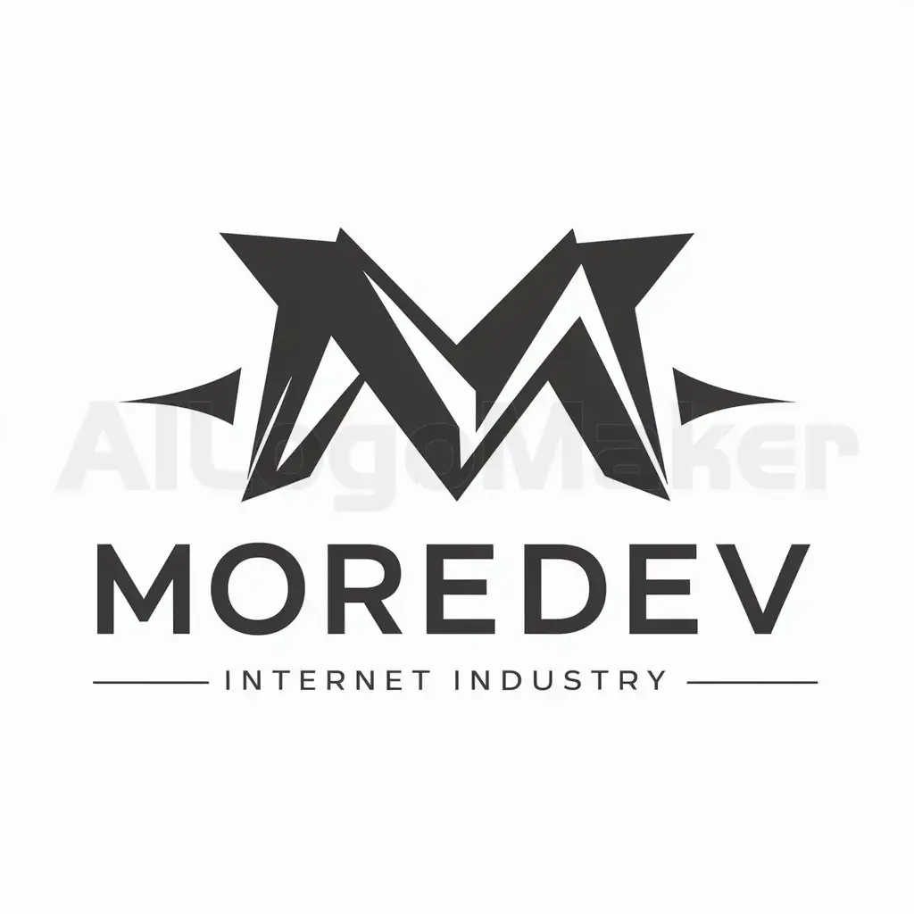 a logo design,with the text "MoreDev", main symbol:M,Moderate,be used in Internet industry,clear background
