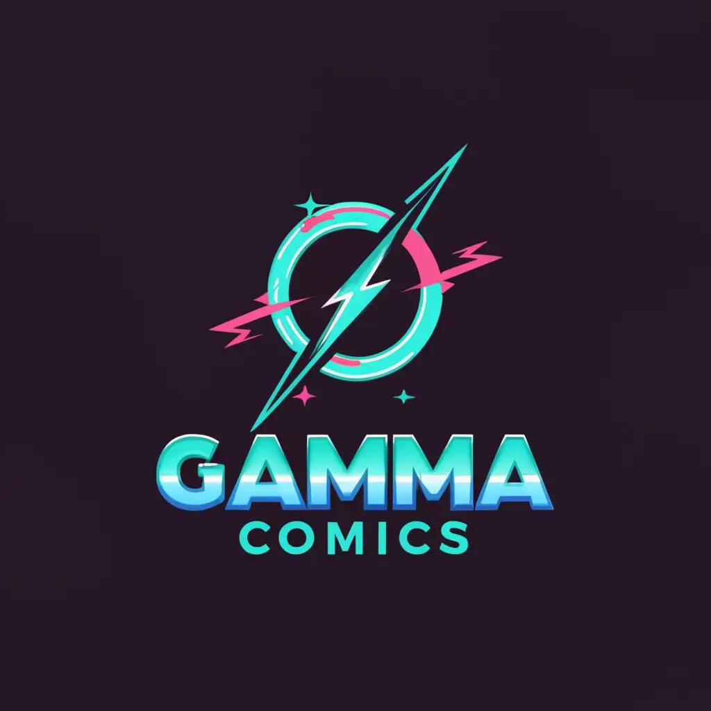 a logo design,with the text "Gamma Comics", main symbol:gamma rays,

,complex,be used in comic book industry,clear background