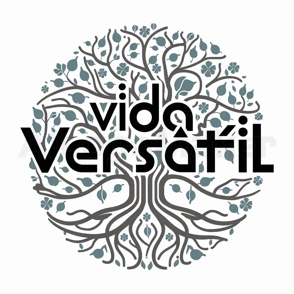 a logo design,with the text "Vida Versátil", main symbol:Árbol,complex,clear background