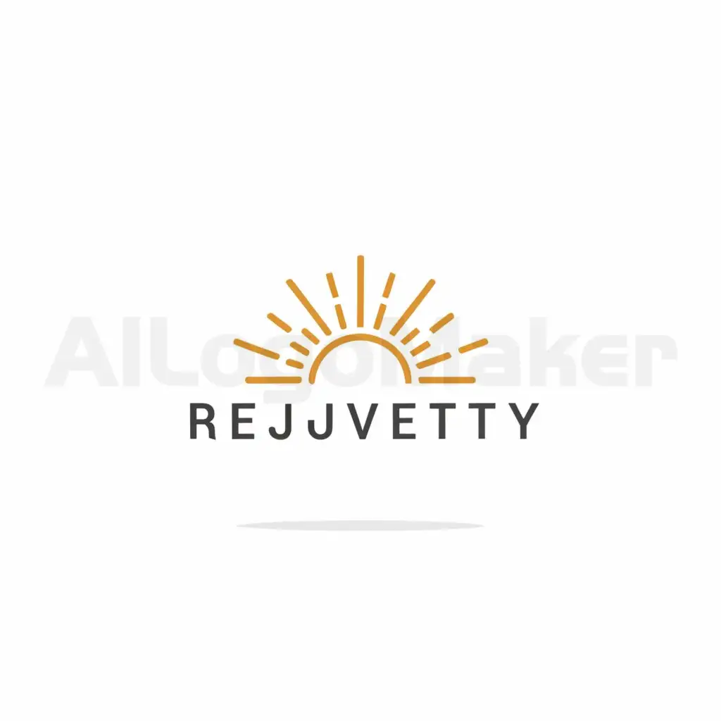 a logo design,with the text "Rejuvety", main symbol:half sun,Minimalistic,be used in spa industry,clear background