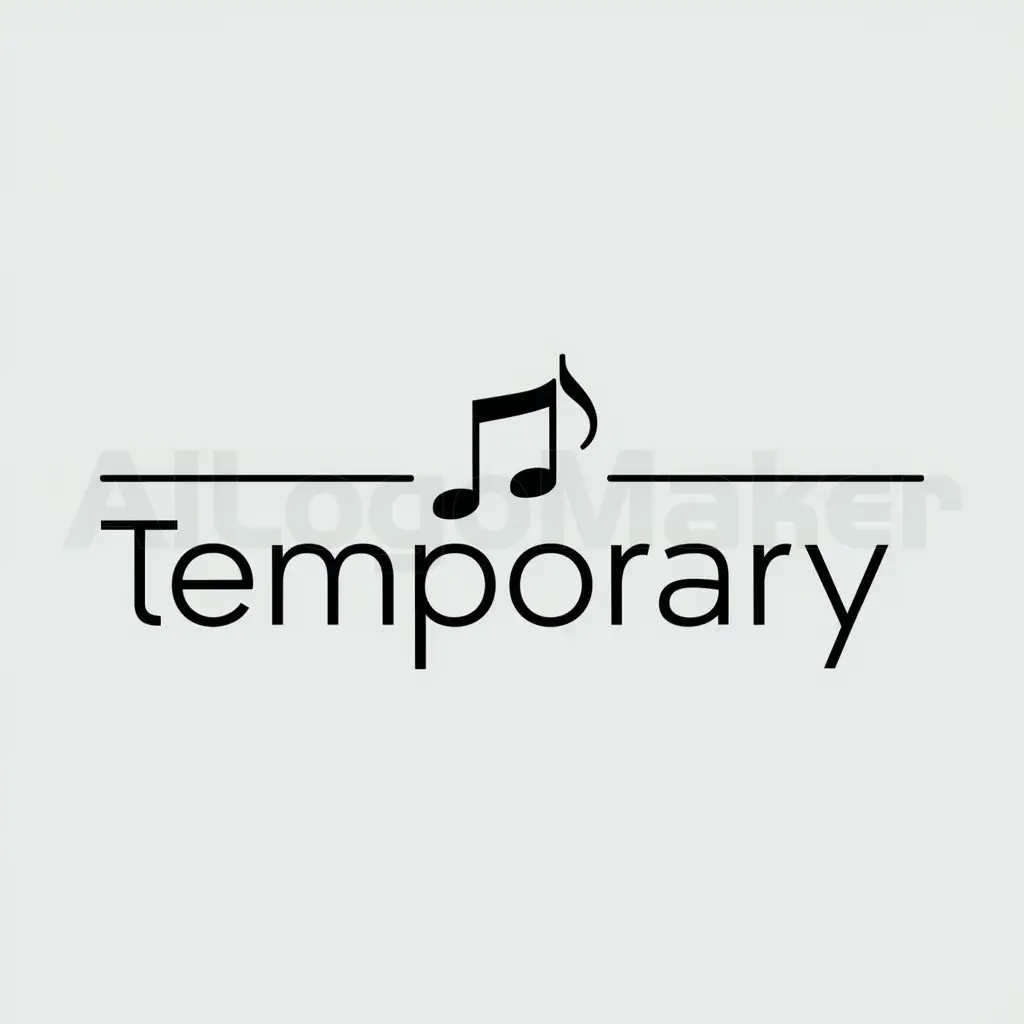 a logo design,with the text "Temporary", main symbol:musical notes,Minimalistic,clear background