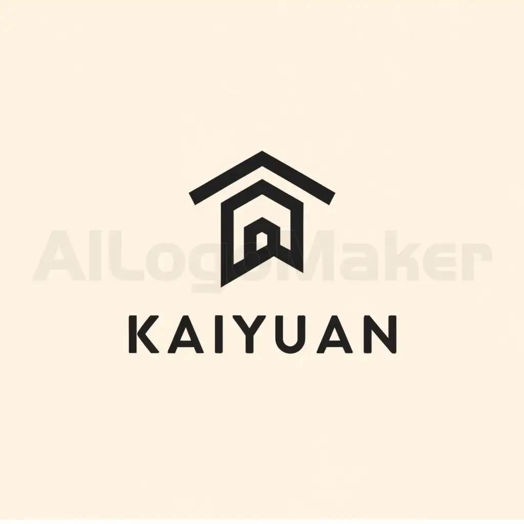 a logo design,with the text "Kaiyuan", main symbol:House,Minimalistic,clear background