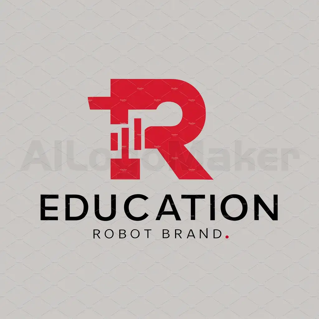 a logo design,with the text "Education robot brand, need sufficiently concise, Liao Liao a few symbols, need to show R e d three letters", main symbol:RED,Minimalistic,clear background